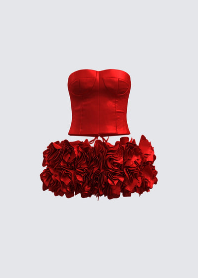 Women's Rosey Red Pullover & Skort Set