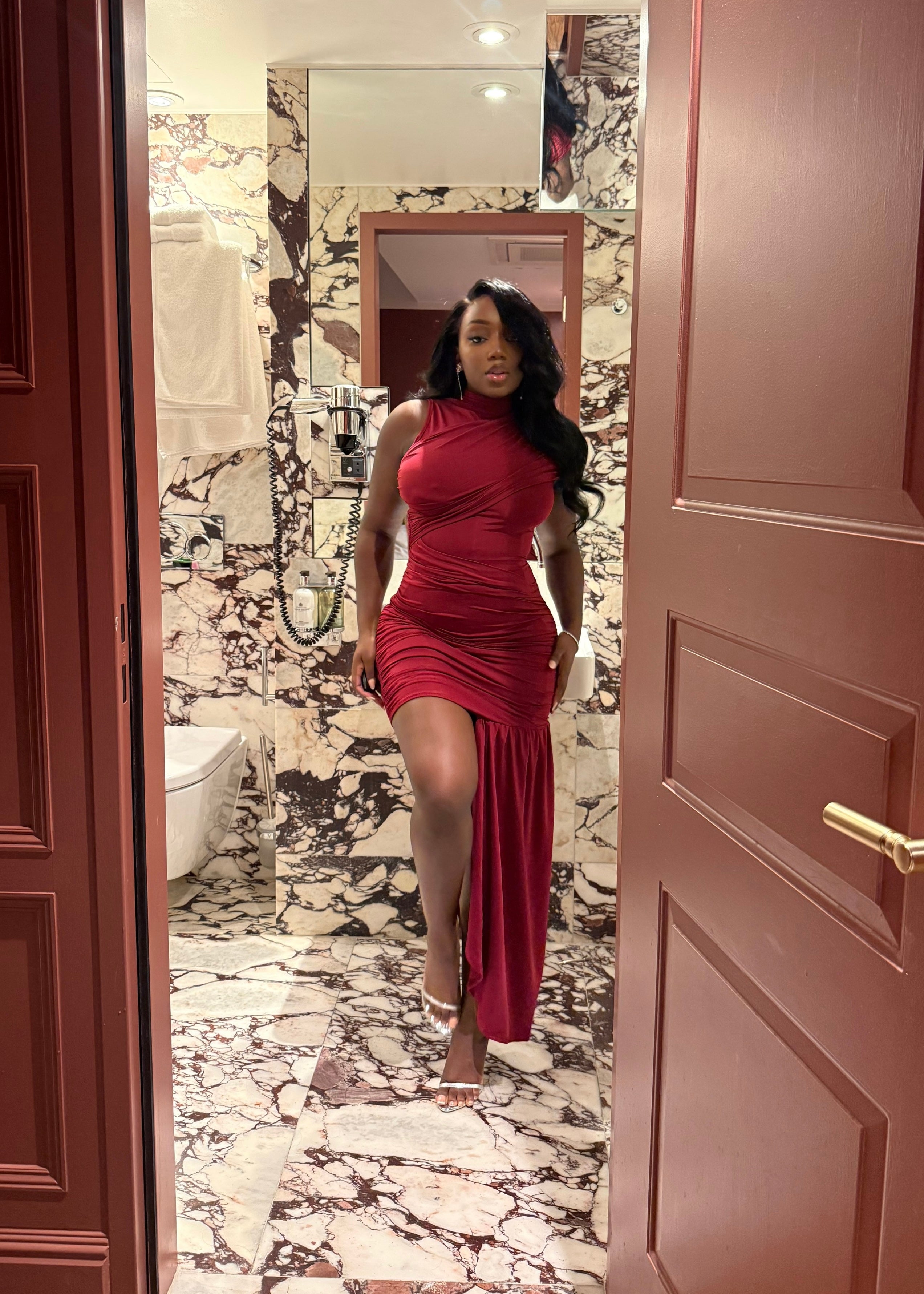 Burgundy clove dress