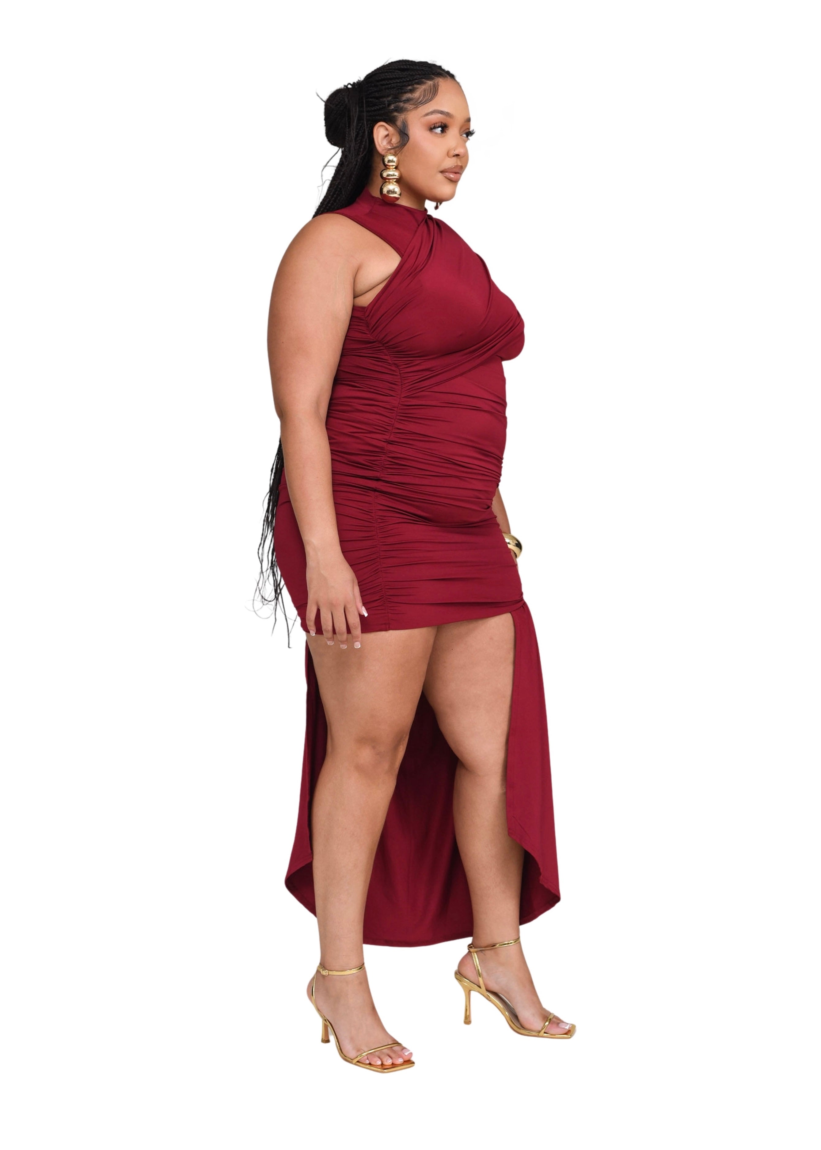 Burgundy clove dress